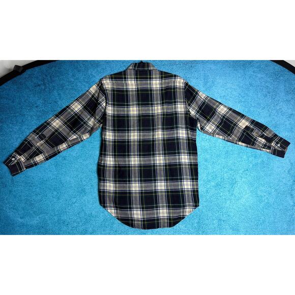 Vintage Viyella Plaid Shirt Men’s Fits M/L Green Gray Button Up Long Sleeve - Picture 8 of 13